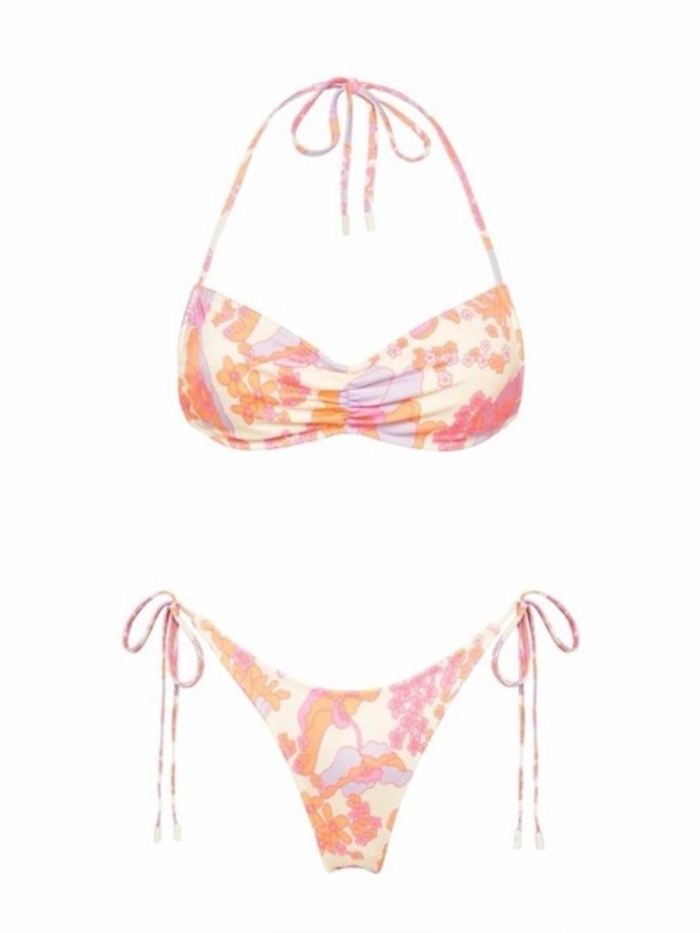 Triangl swim Floral Pastel Tie-Side Bikini Set
